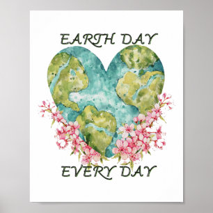Poster Jour des terres mignon tous les jours Rétro Vintag