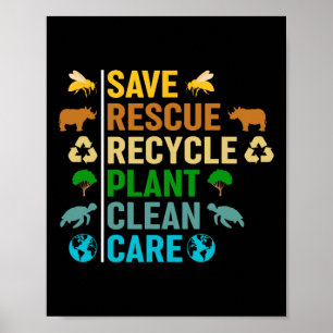 Poster Jour des terres Planète Sauvez les abeilles Secour