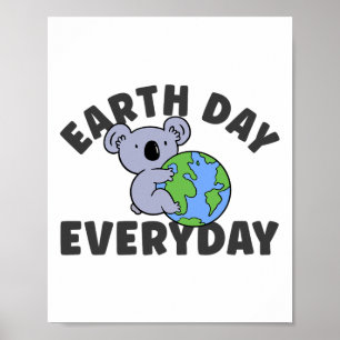 Poster Jour des terres quotidien Koala Globe
