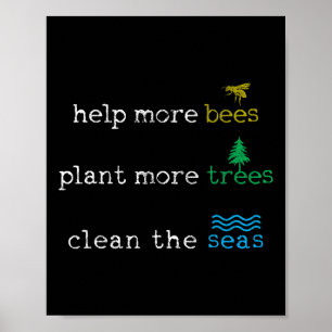 Poster Jour des terres - Sauvez Les Mer Des Abeilles Et L