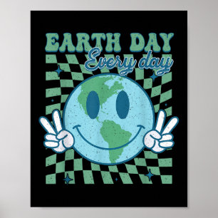 Poster Jour des terres Smile Quotidien Face Hippie Planet