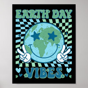 Poster Jour des terres Vibes Hippie Planète Anniversaire