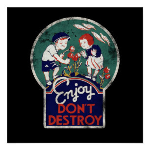 Poster Jour des terres vintage