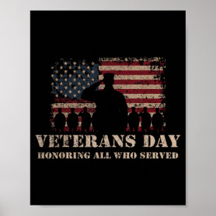 Poster Jour des vétérans honorant tous ceux qui ont servi