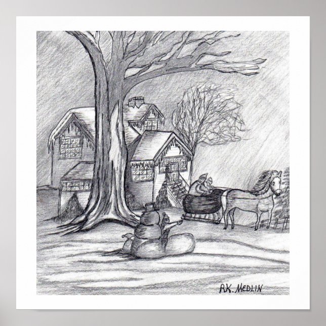 Poster "Jour d'hiver de Noël" (Devant)