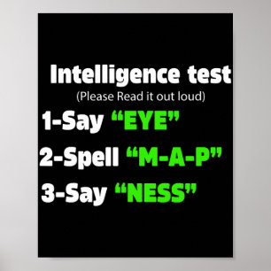 Poster Jour d'intelligence Test Dire Oeil M A P Ness Papa