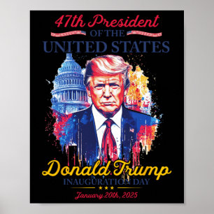 Poster Jour d'investiture 2025 du président Trump aux Éta
