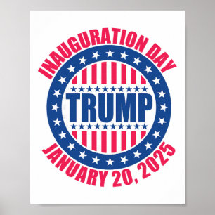 Poster Jour d'investiture de Trump 2025 États-Unis Patrio