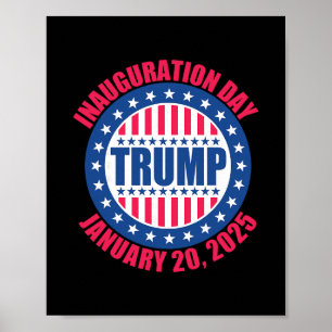 Poster Jour d'investiture de Trump 2025 États-Unis Patrio