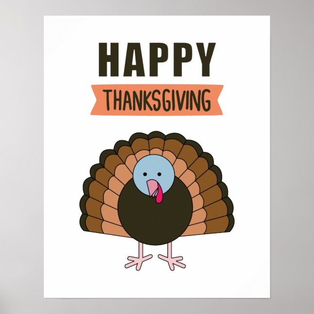Poster Jour du bon thanksgiving Turquie Gratuit vacances (Devant)