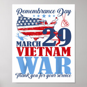 Poster Jour du Souvenir 29 mars Vétéran de la guerre du V