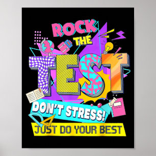 Poster Jour du test, Rock le test Ne stressez pas, faites