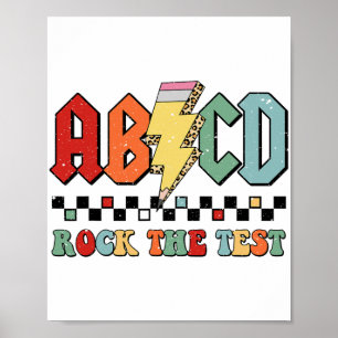 Poster Jour Enseignant Motivation Étudiant Retro Rock The