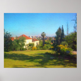 Poster Jour ensoleillé Yemin Moshe Voir JerIsalem Israel 