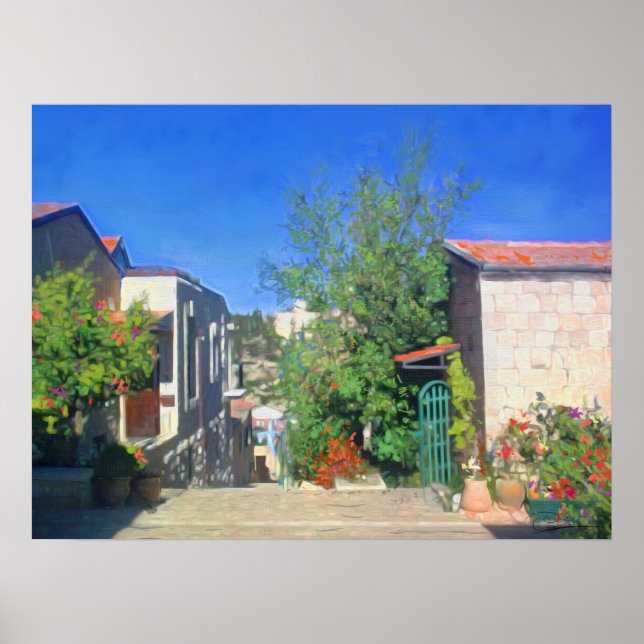 Poster Jour ensoleillé Yemin Moshe Voir Jérusalem Israel  (Devant)