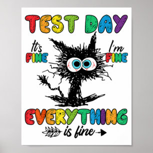 Poster Jour Funny Stress Chat Enseignant Enfants Étudiant