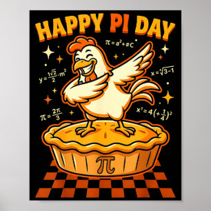 Poster Jour heureux poulet pot jour gâteau amateur de mat