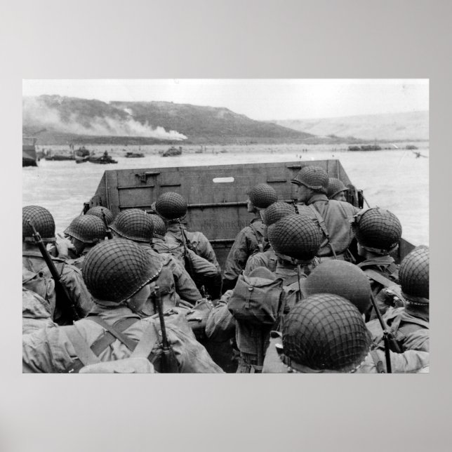 Poster Jour J Omaha Beach Landing Craft World War II (Devant)