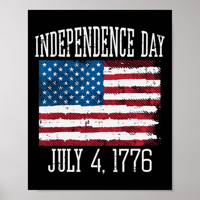 Poster Jour Juillet 4 1776 4ème Juillet America Hommes Fe (Devant)