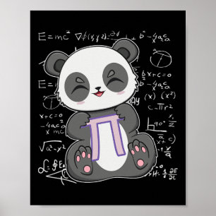 Poster Jour Pi 3.14159 Algebra Mathématique Anime Panda O