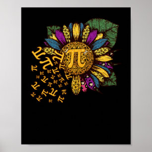 Poster Jour Pi tournesol 3,14 Numéro Symbole Math Science