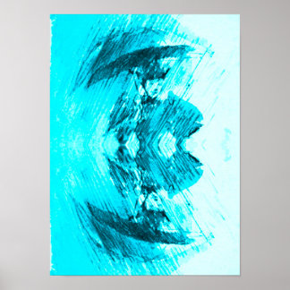 Poster Jour pluvieux en bleu