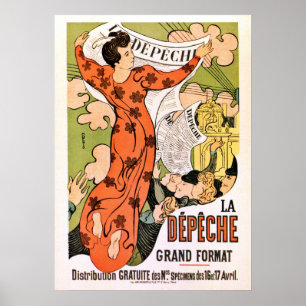 Poster Journal Art nouveau de la Belle Epoque vintage