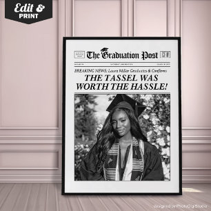 Poster Journal de graduation sur mesure, soirée de gradua