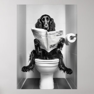 Poster Journal de lecture de chien sur Toilet