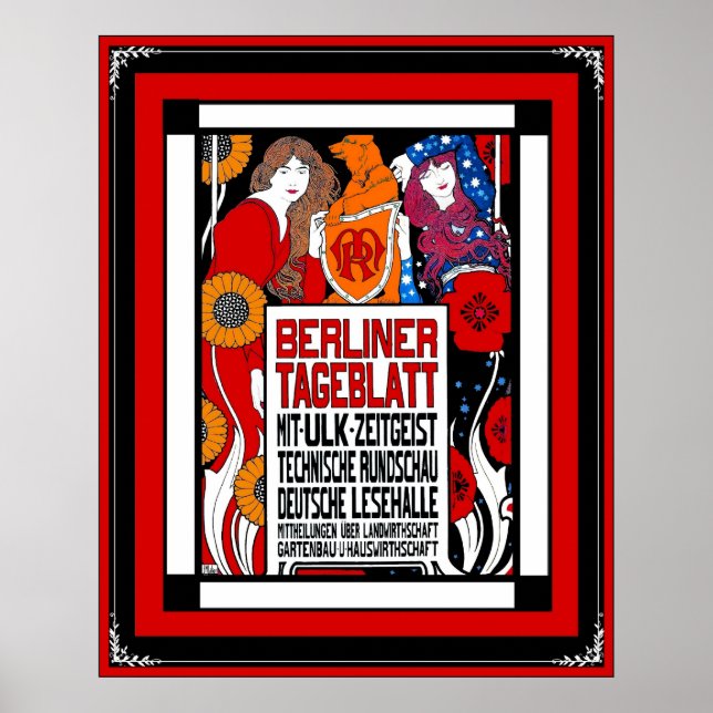 Poster Journal Vintage Berliner Tageblatt 1899 (Devant)