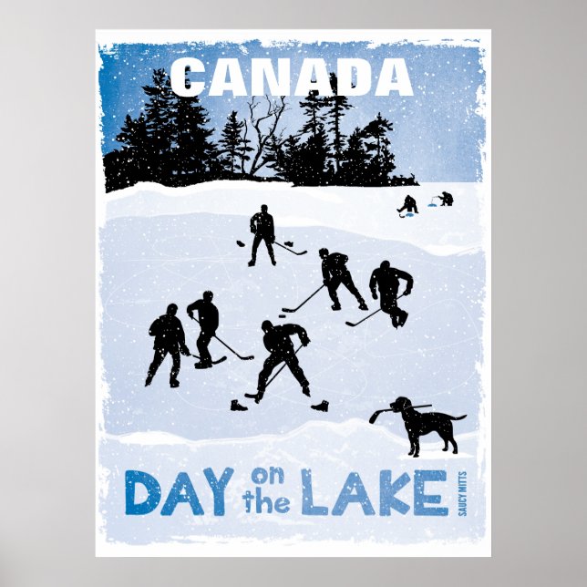 Poster Journée canadienne de hockey sur le hockey sur lac (Devant)