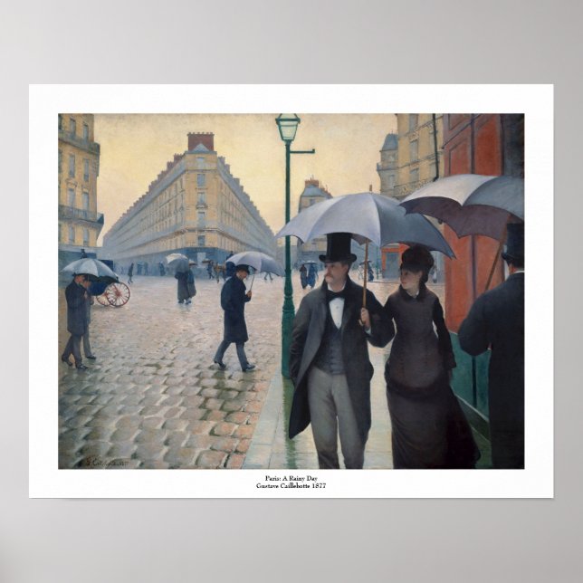 Poster Journée de la Pluie de Paris par Gustave Caillebot (Devant)