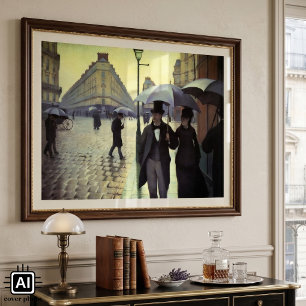 Poster Journée de la Pluie de Paris par Gustave Caillebot