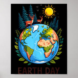 Poster Journée de la Terre planète nature planète verte s