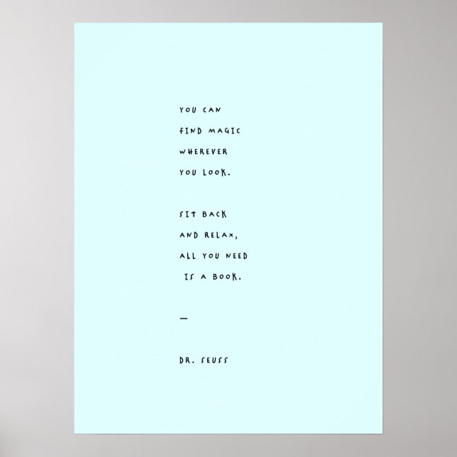 Poster Journée de lecture bleue avec la citation du Dr Su (Devant)