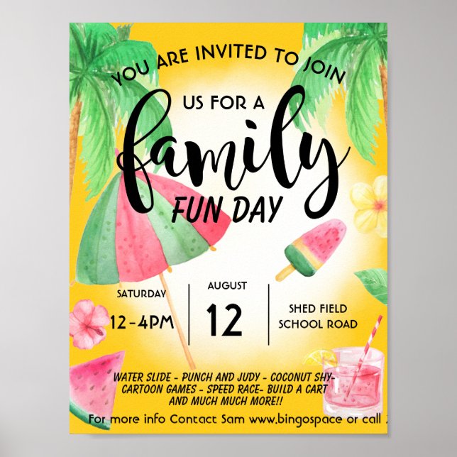 Poster Journée de loisirs en famille (Devant)