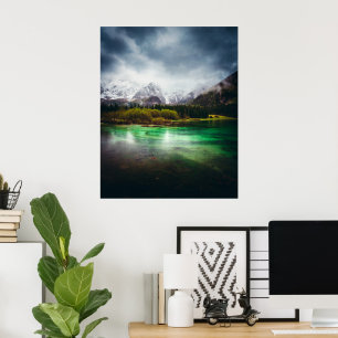 Poster Journée de pluie vertigineuse au lac Fusine, Itali
