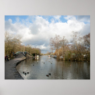 Poster Journée d'hiver sur la carte postale du canal Macc