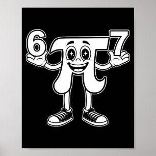 Poster Journée drôle 3.14 symbole 67 mème blague mathémat