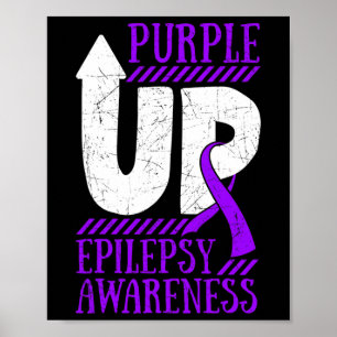 Poster Journée du guerrier de l'épilepsie Ruban épileptiq