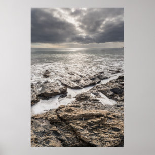 Poster Journée Lumineuse Mais Nuageuse À Porthcurnick Bea