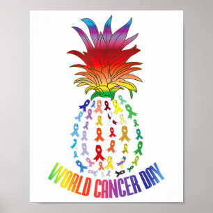 Poster Journée mondiale contre le cancer Citation Ananas