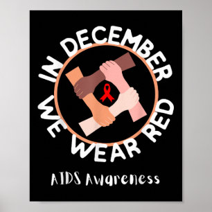 Poster Journée Mondiale Du Sida En Décembre Nous Portons 