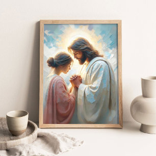 Poster Jours chrétiens, Art chrétien, Jésus priant avec