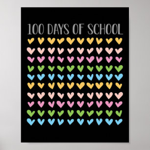 Poster Jours De Coeurs D'École 100ème Vintage Professeur 