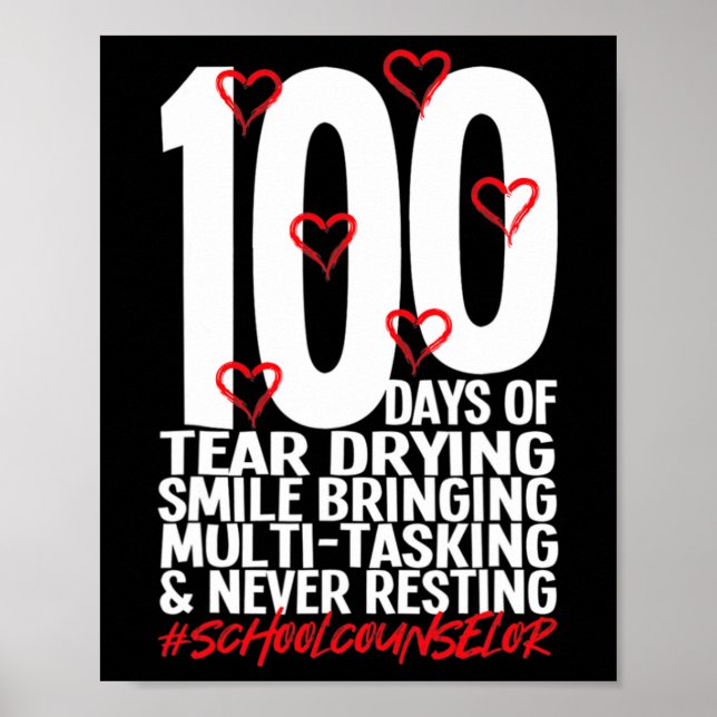 Poster Jours De Conseiller Scolaire 100e Jour De L'École (Devant)