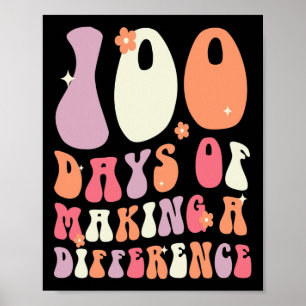 Poster Jours de faire une différence 100e jour de l'école