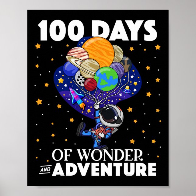 Poster Jours De L'École Astronaut Space Boys Enfants 100e (Devant)
