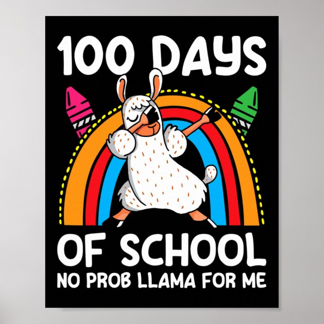 Poster Jours De L'École Pas De Prob Llama Pour Moi Joyeux (Devant)