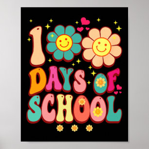 Poster Jours De L'École Super Rétro 100ème Jour Maître